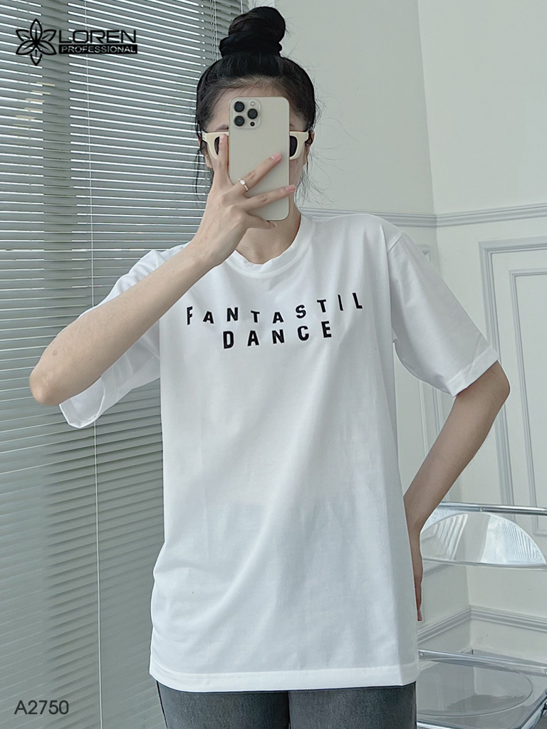 Áo thun nữ LOREN chữ in trắng A2750