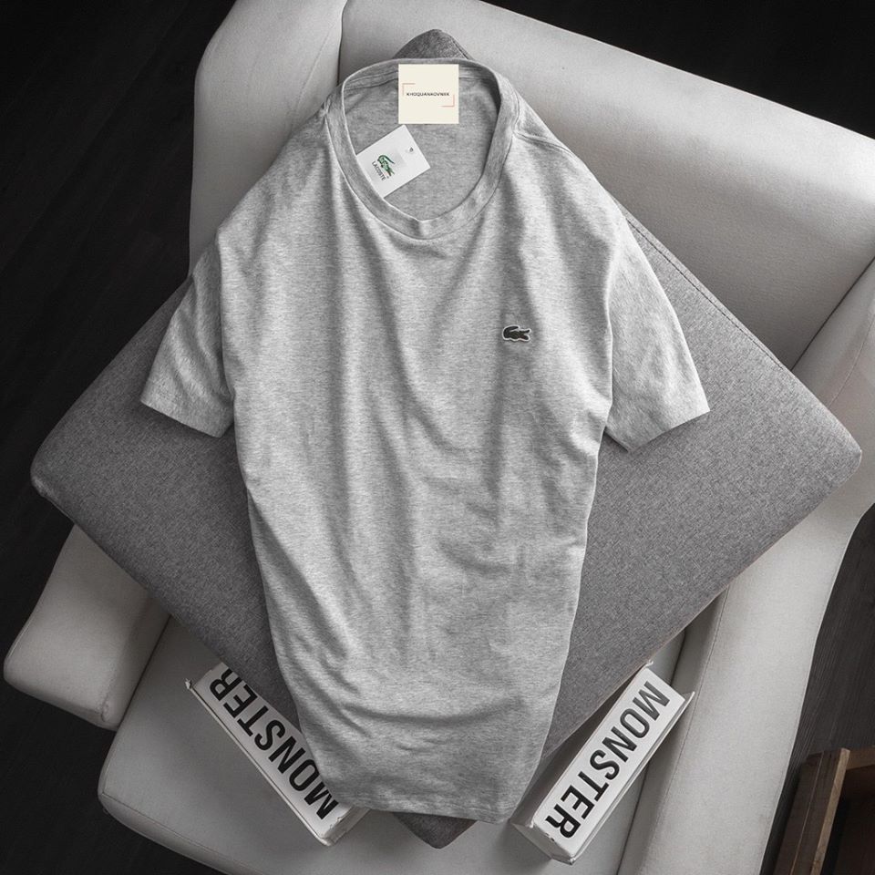 Áo thun nam cổ tròn lacoste xám N2001
