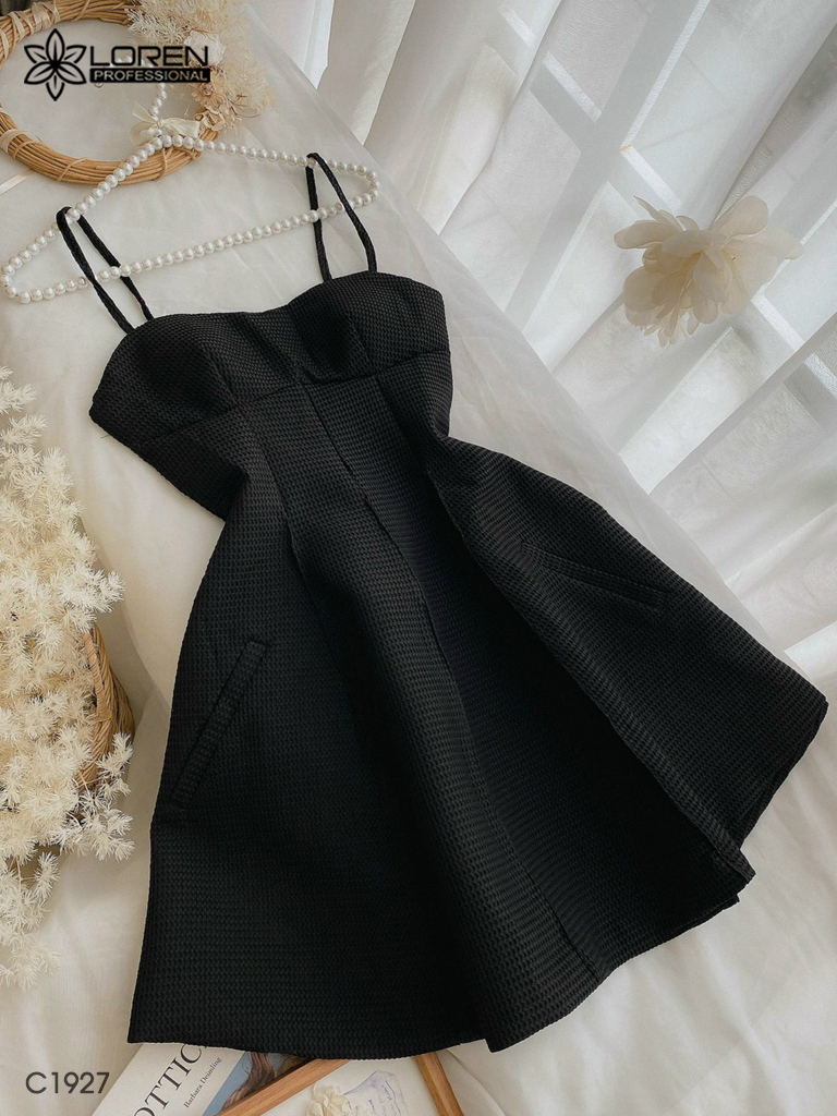 Đầm LOREN gân xòe 2 dây C1927