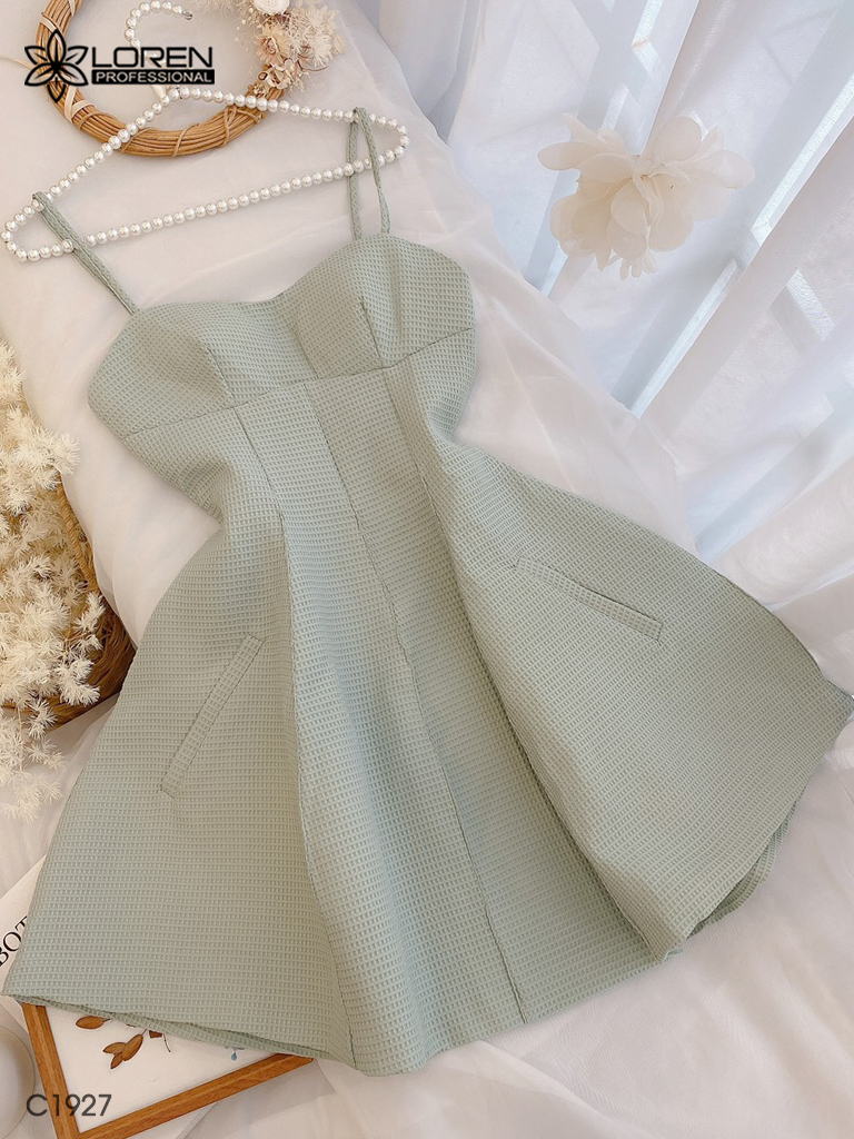 Đầm LOREN gân xòe 2 dây C1927