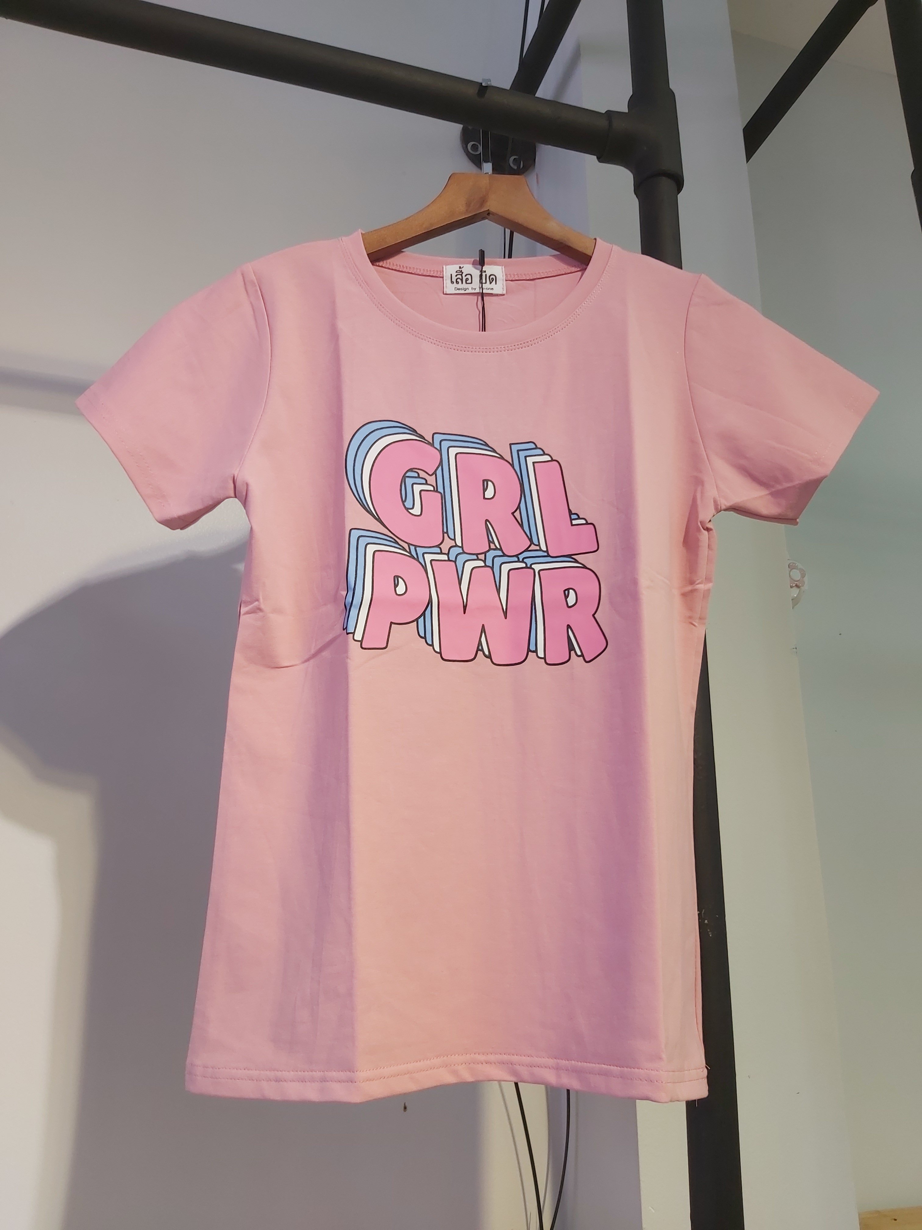 Áo thun nữ grl hồng A2019