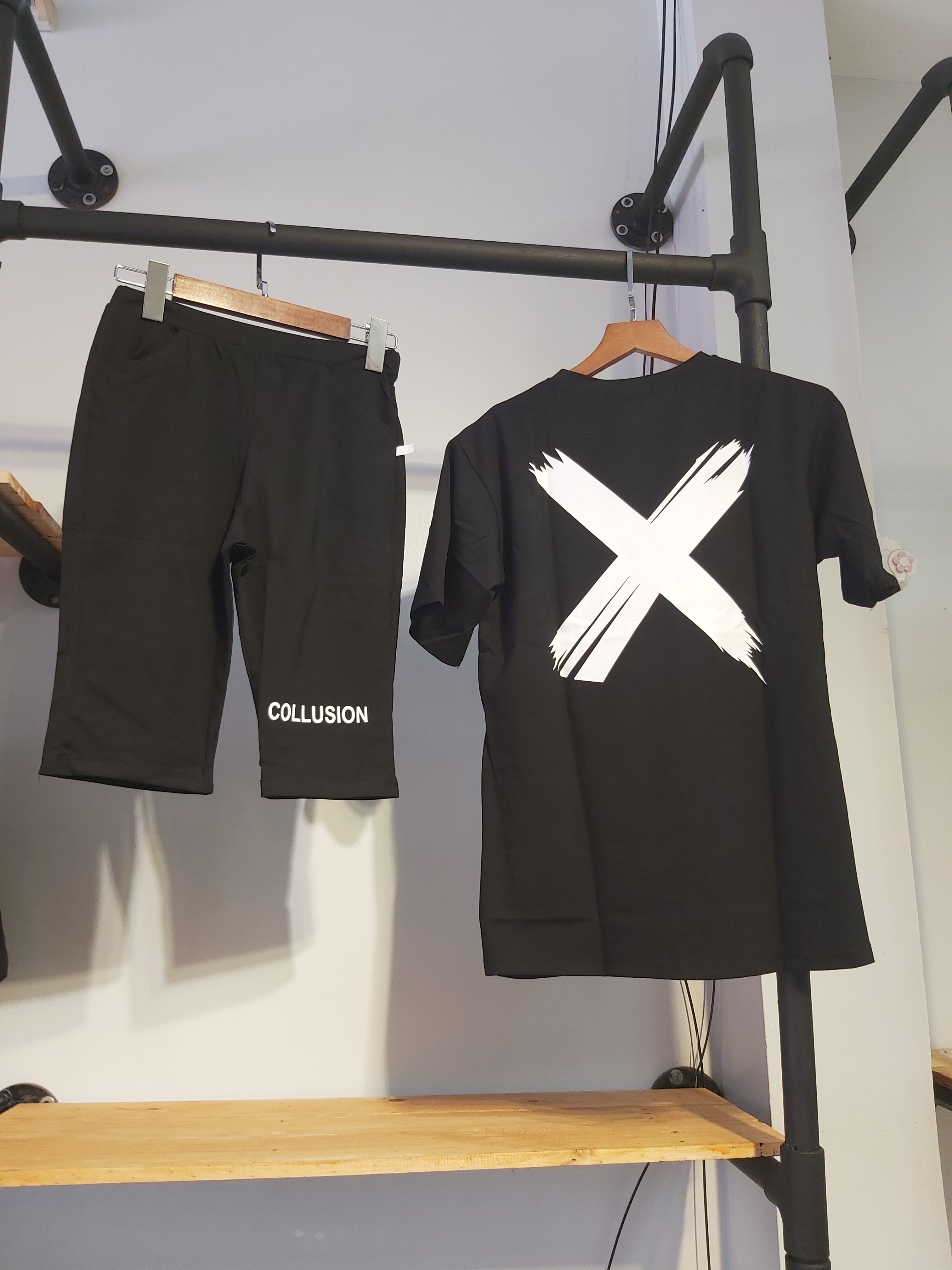 Sét thun nữ lửng collusion đen A9040