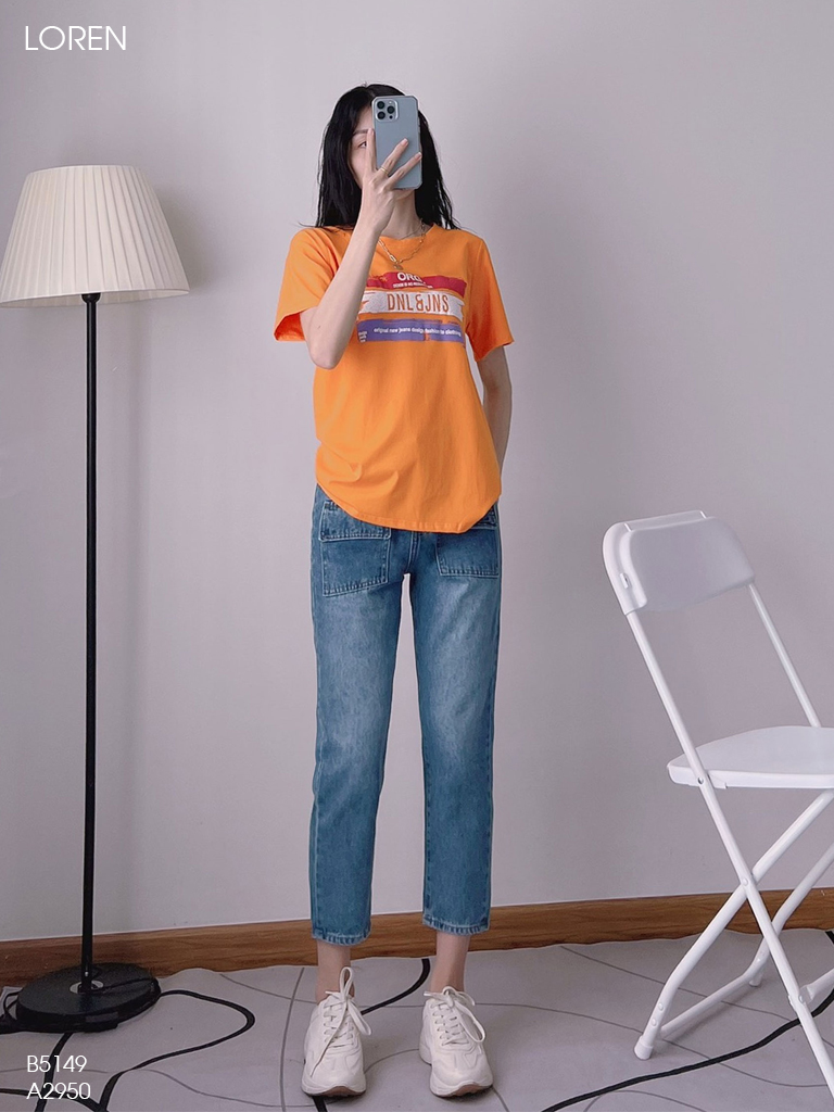 Quần jean baggy LOREN kiểu túi đắp B5149