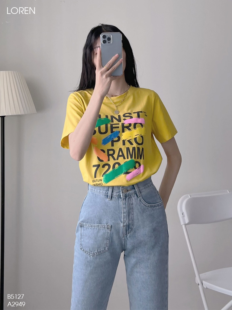 Quần jean baggy LOREN kiểu túi đắp B5127