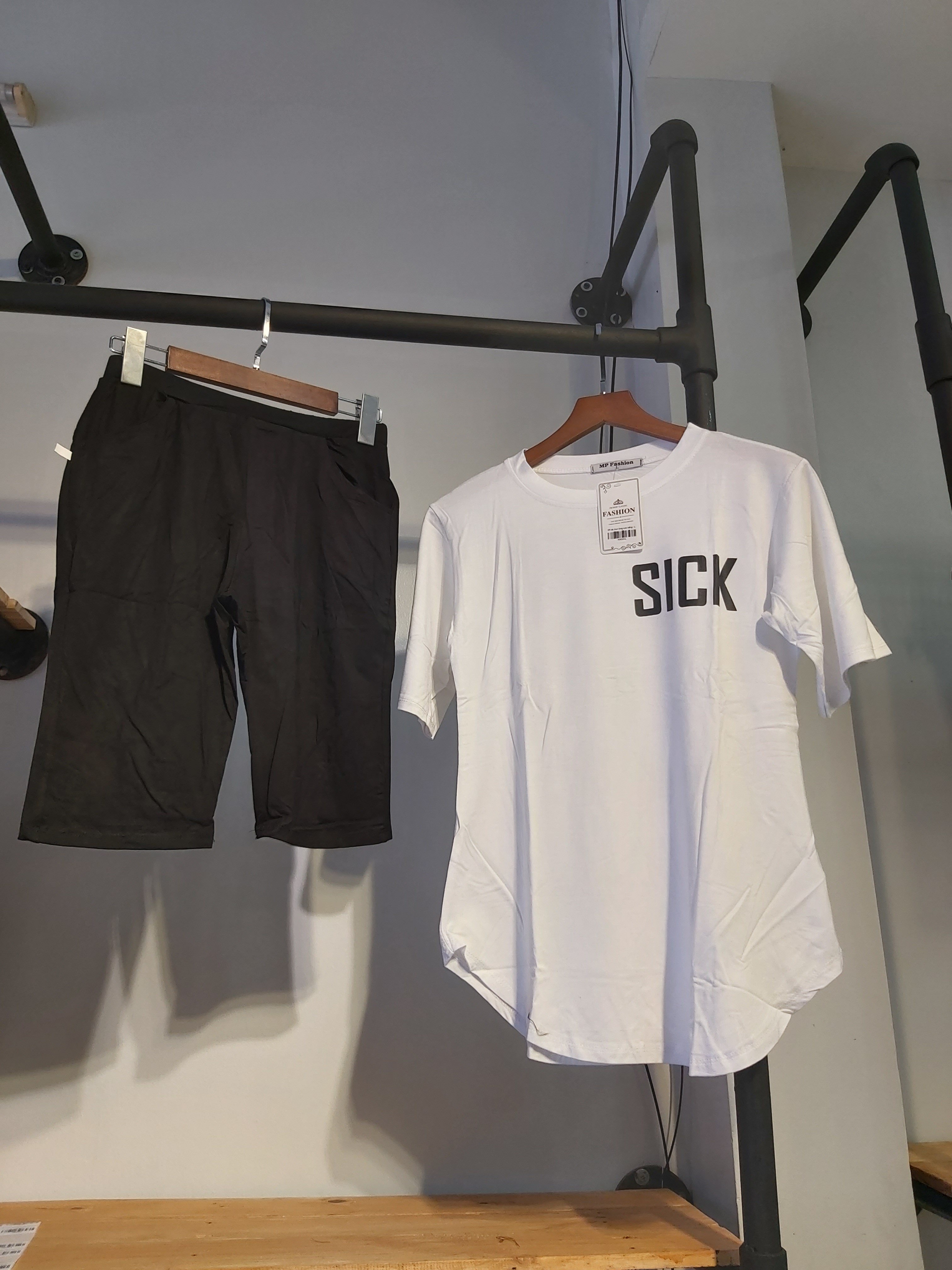 Sét thun nữ lửng sick trắng A9033