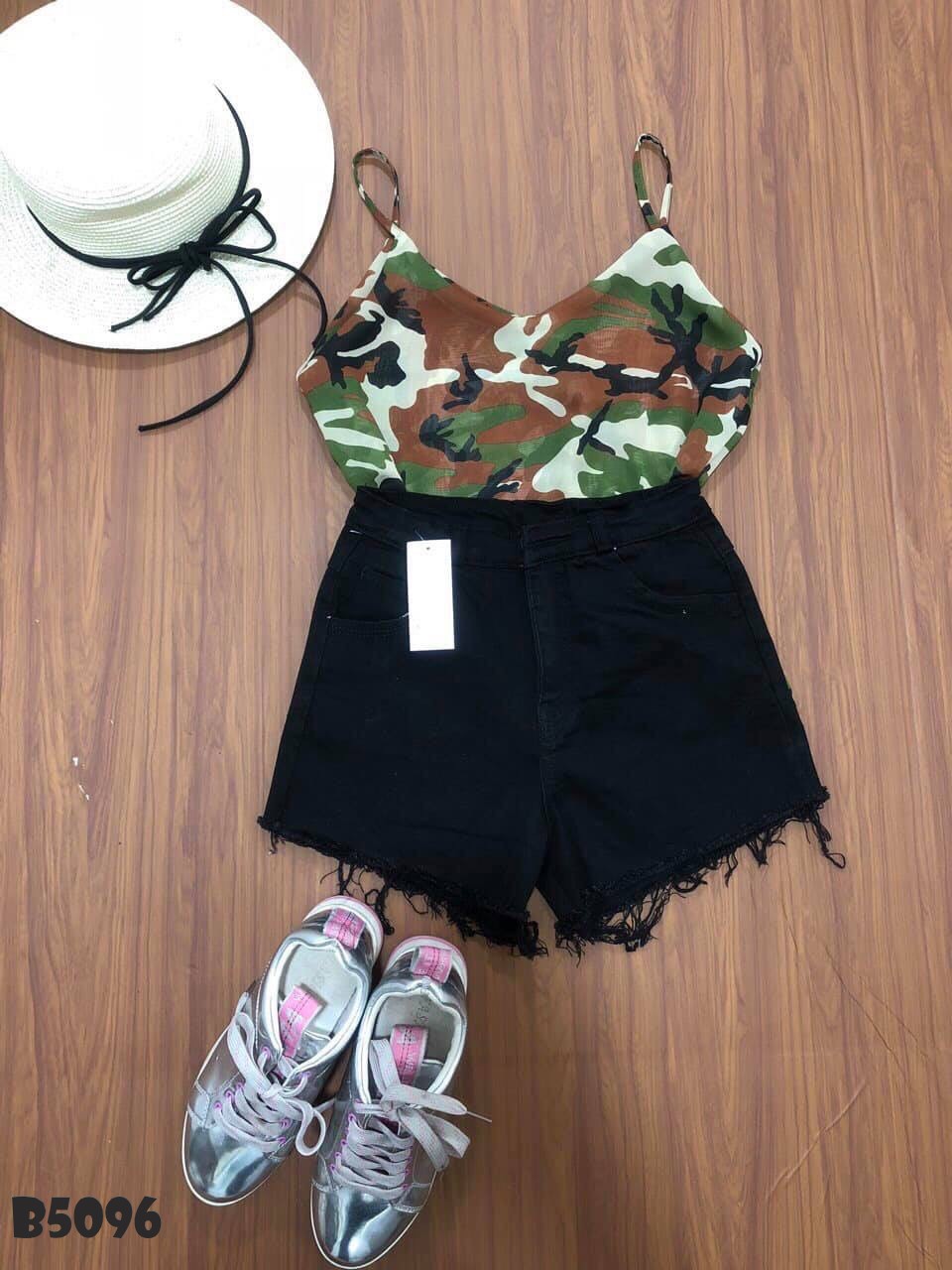 Quần kaki short tua đen B5096