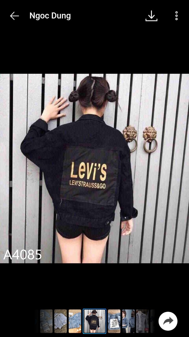 Áo khoác jean đắp chữ vàng A4085