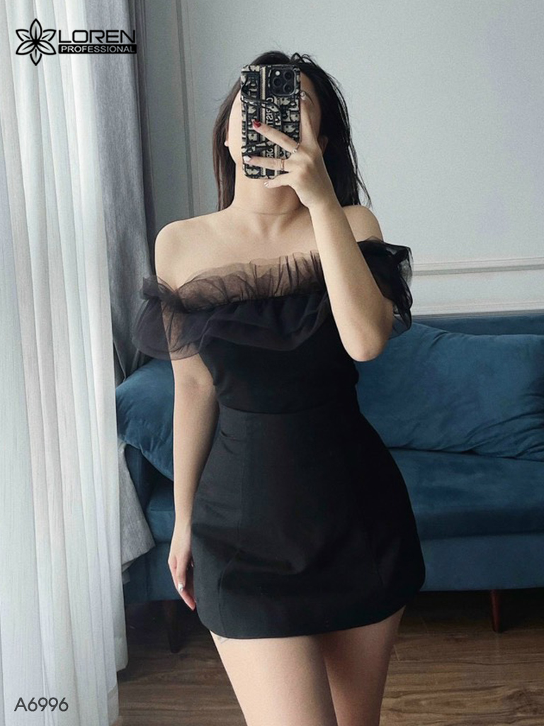 Áo kiểu nữ LOREN bozip lưới bèo A6996