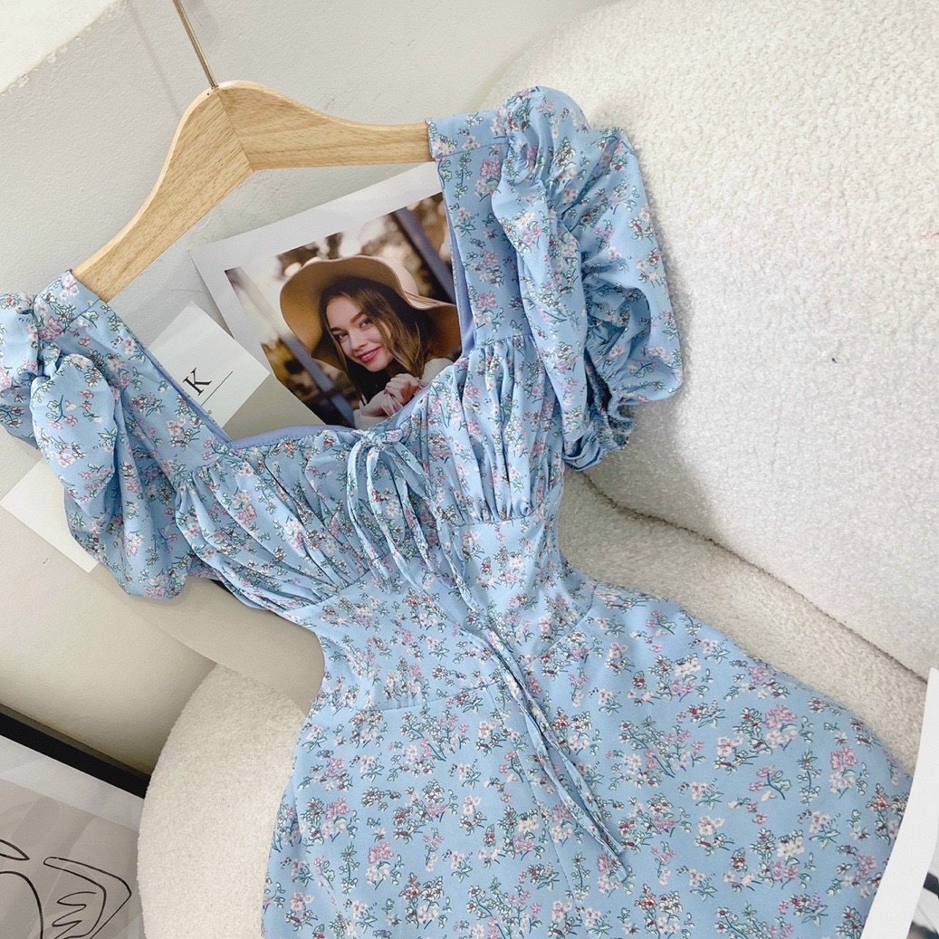 Đầm nữ LOREN hoa xanh C1957