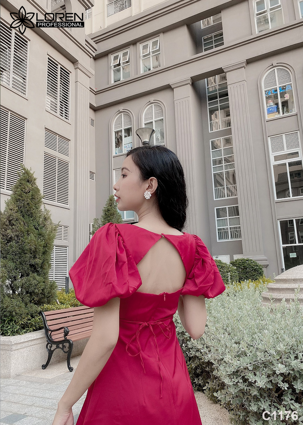 Đầm cut out đỏ C1176