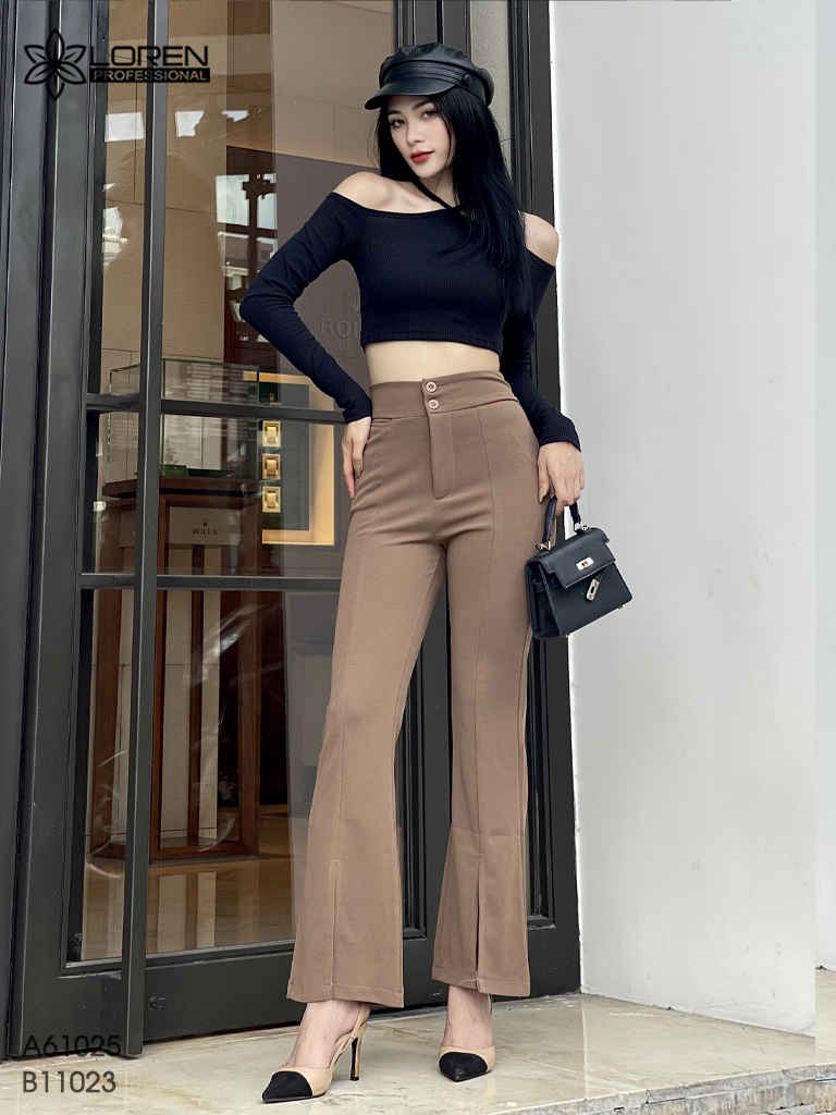 Quần tây ống loe nữ Loren xẻ lai B11023
