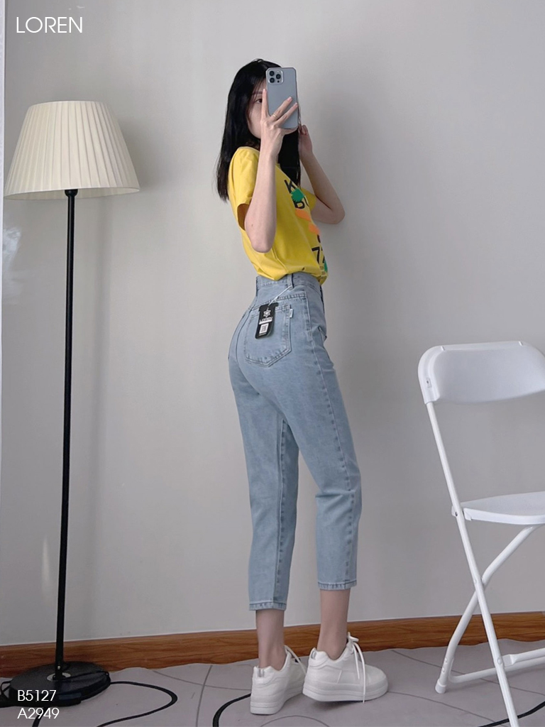 Quần jean baggy LOREN kiểu túi đắp B5127