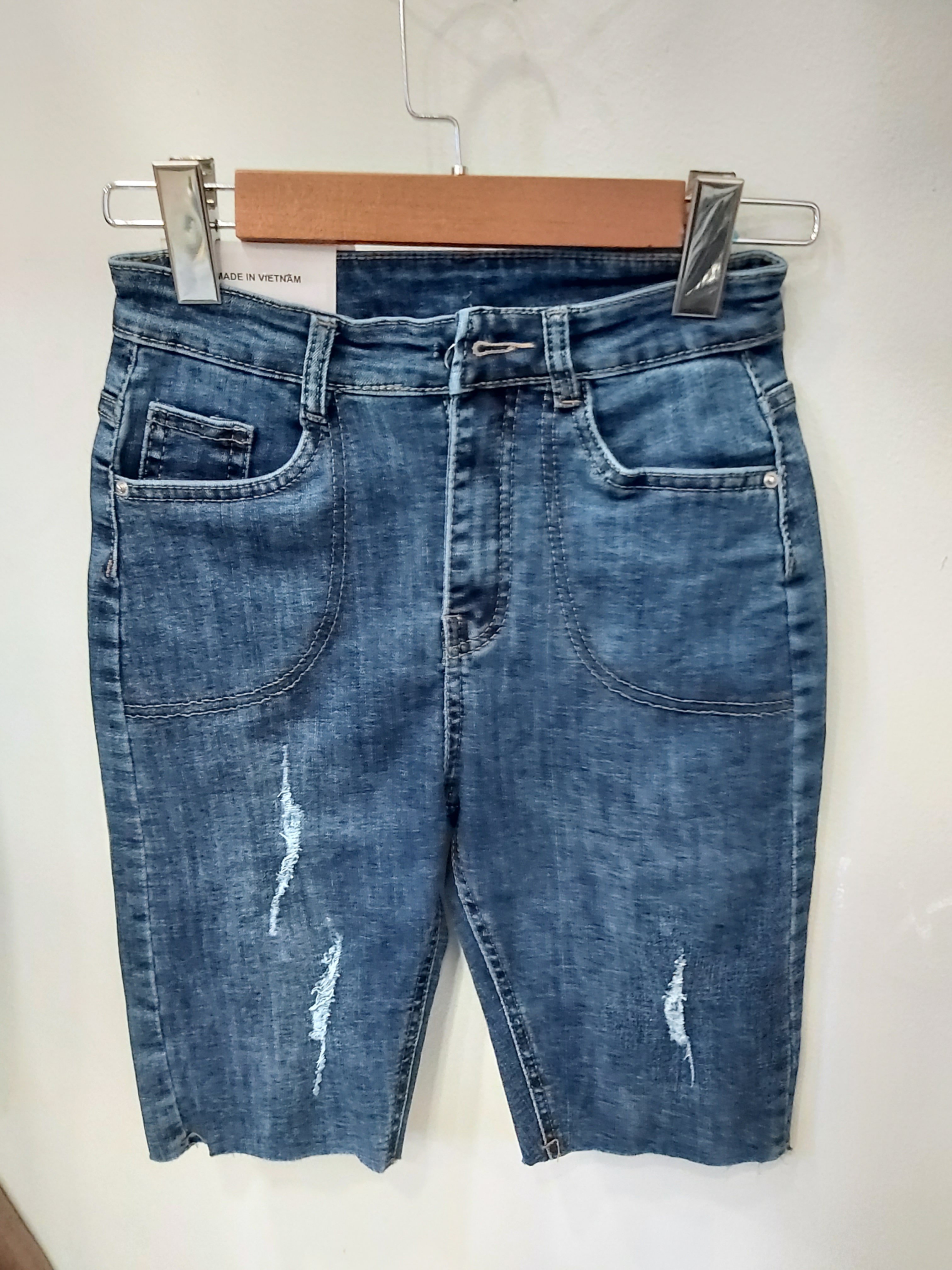 Quần jean ngố tua xanh B5250