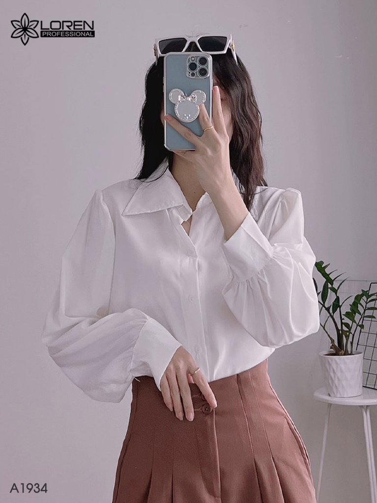Áo sơ mi nữ LOREN cổ nhọn A1934