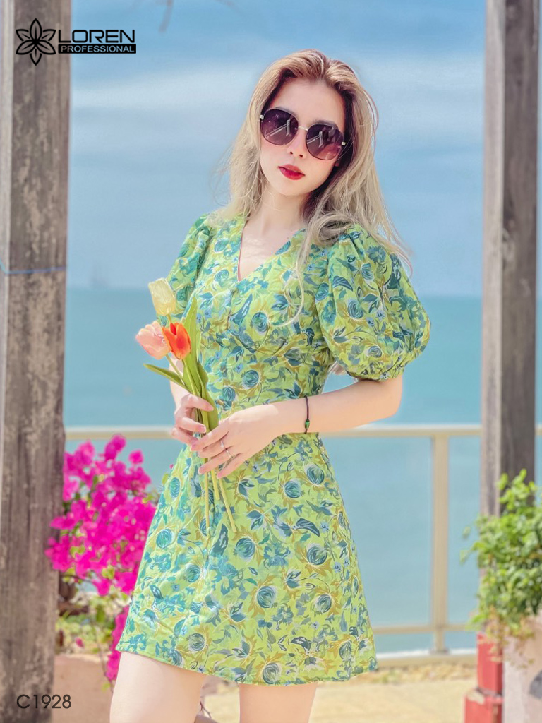 Đầm LOREN hoa nhí dáng chữ A C1928