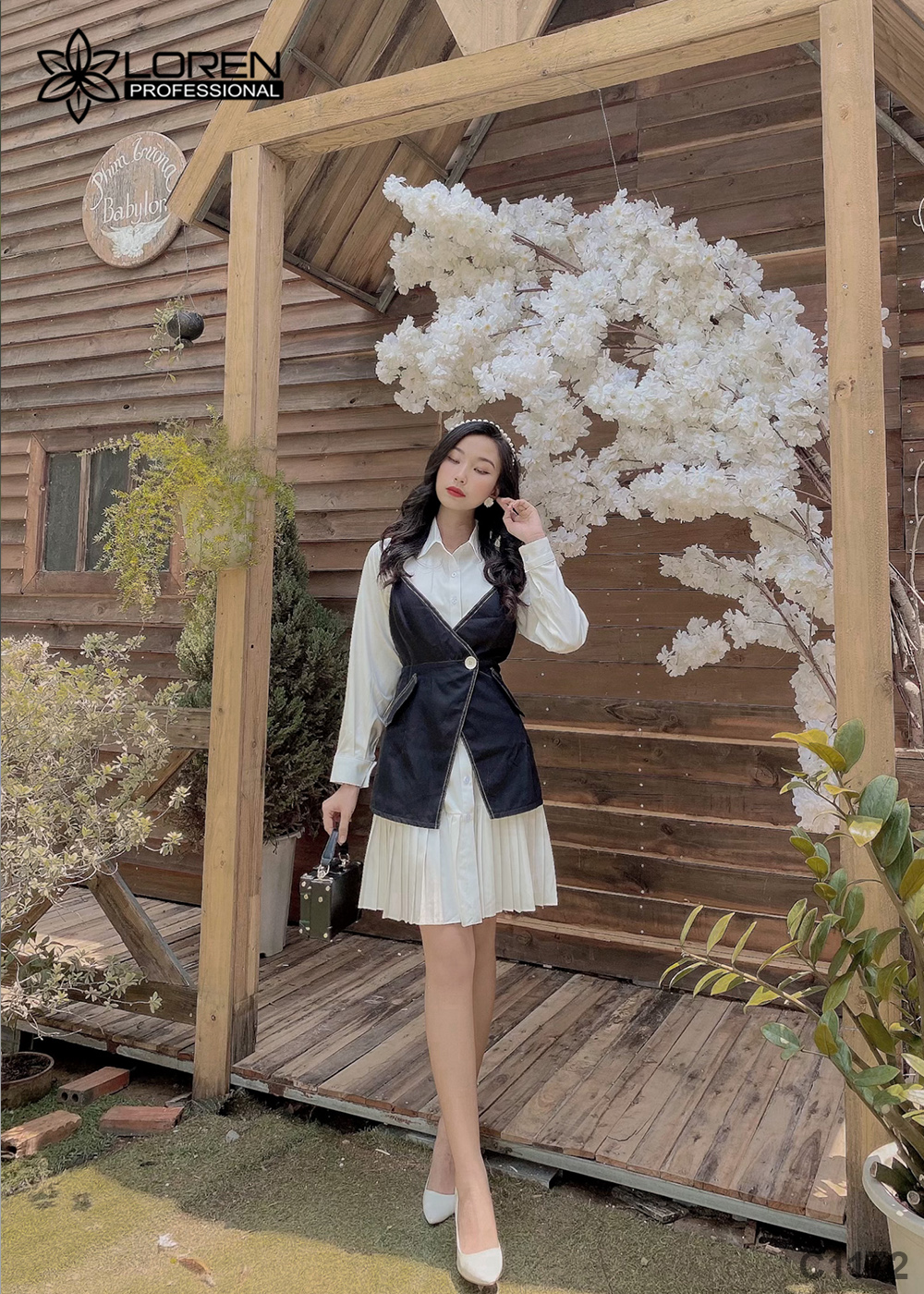 Set đầm somi ghile trắng C1172