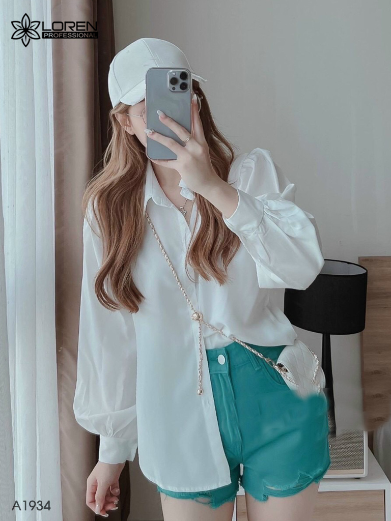 Áo sơ mi nữ LOREN cổ nhọn A1934