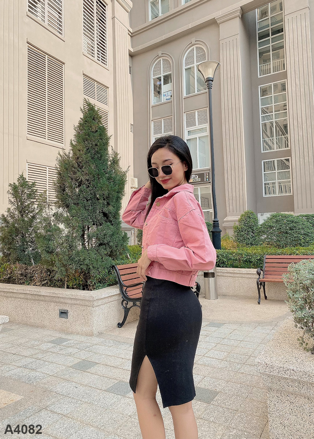 Áo khoác kaki LOREN hồng A4082