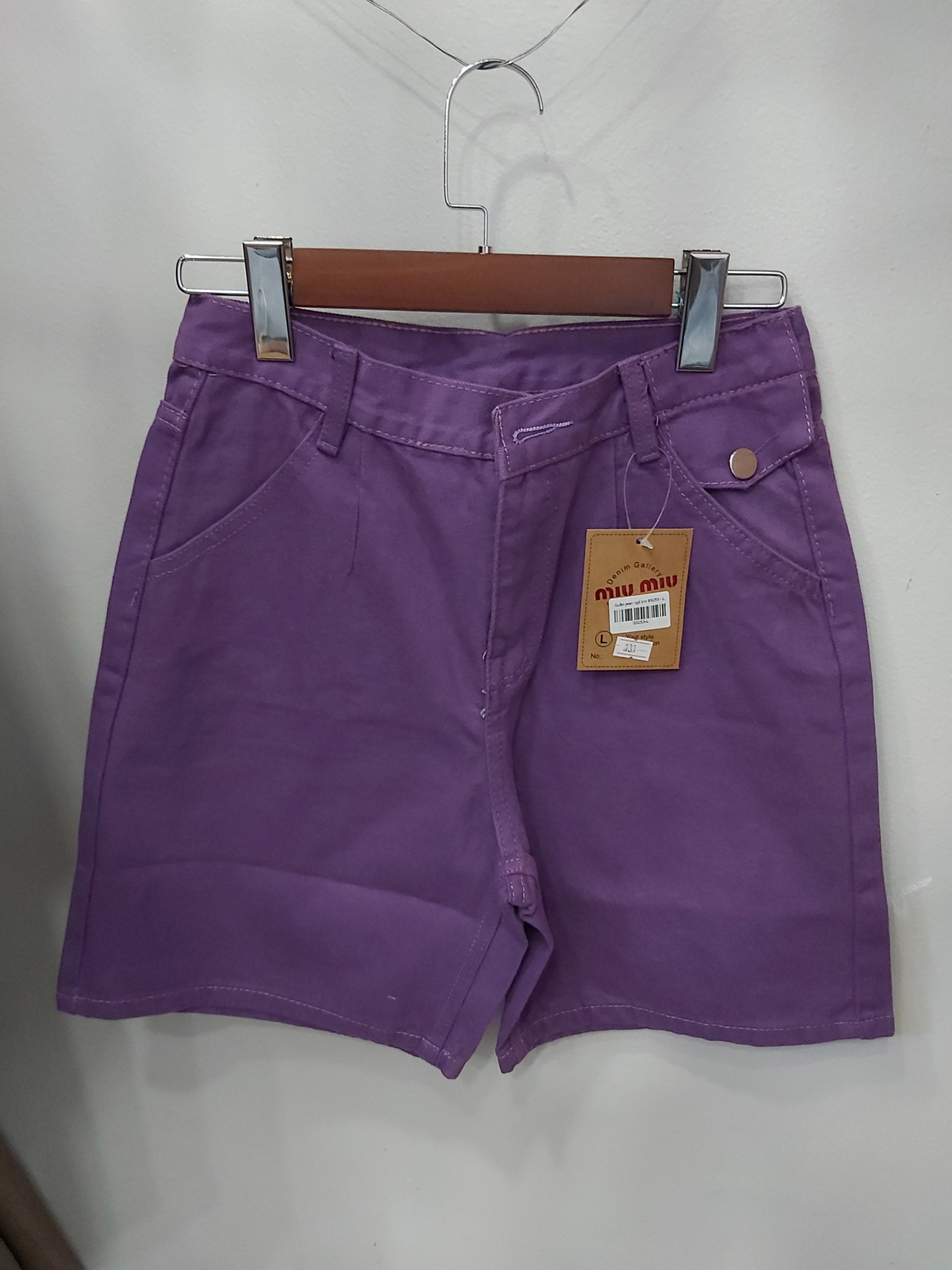 Quần jean ngố kiẻu túi trơn tím B5253