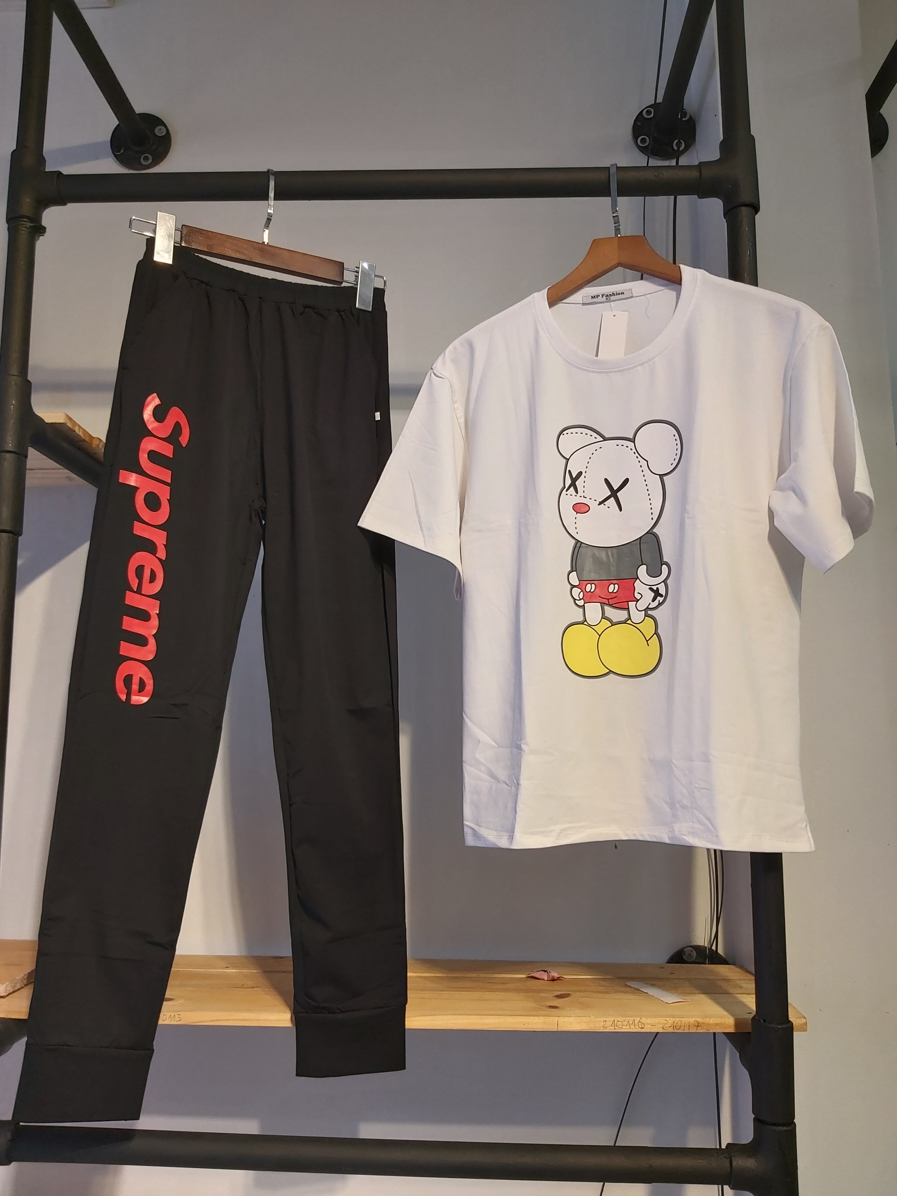 Sét thun nữ dài gấu trắng A9004