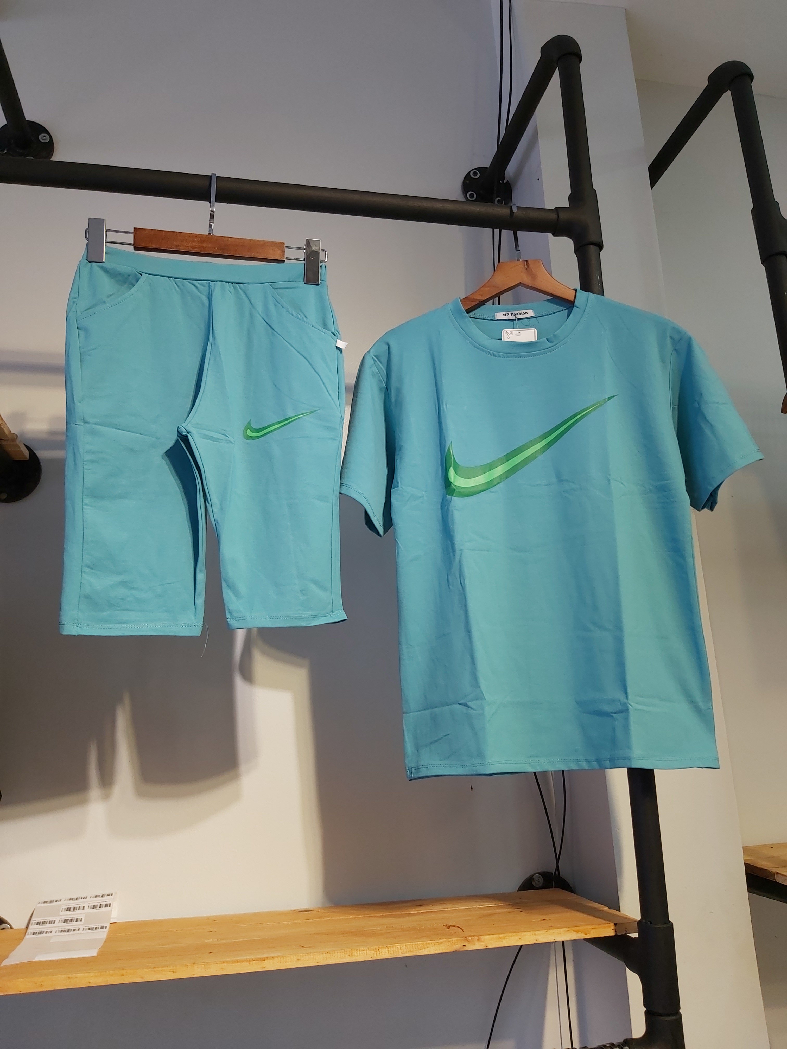 Sét thun nữ lửng adidas xanh A9031