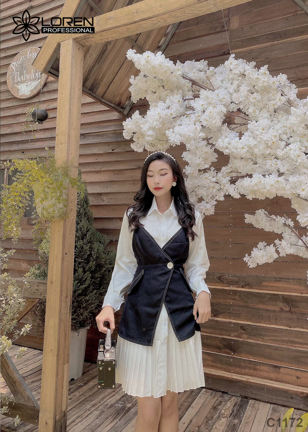 Set đầm somi ghile trắng C1172