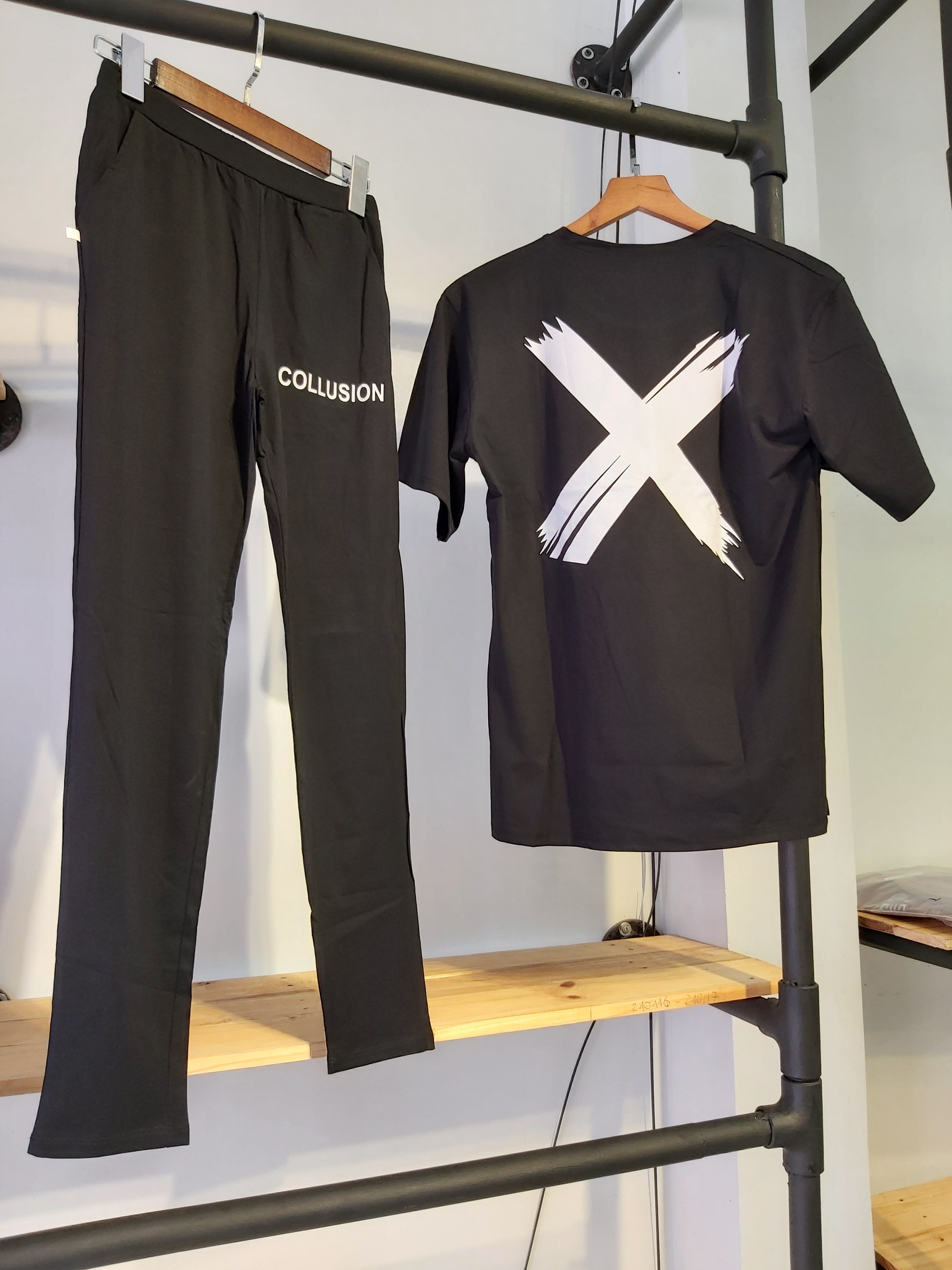 Sét thun nữ dài collusion đen A9006