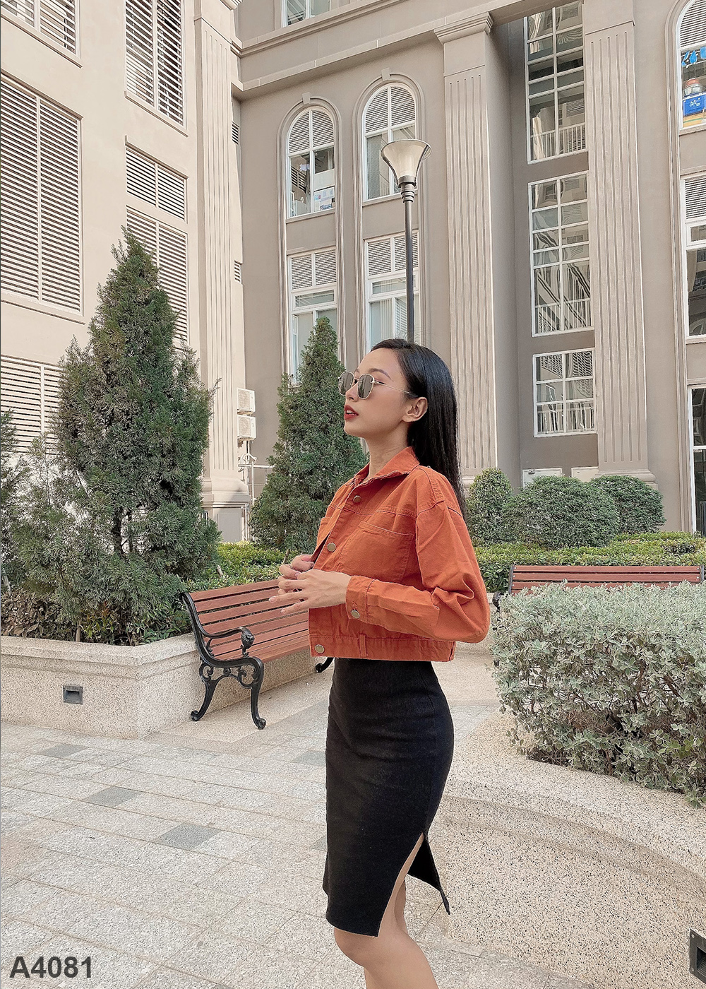 Áo khoác kaki cam A4081