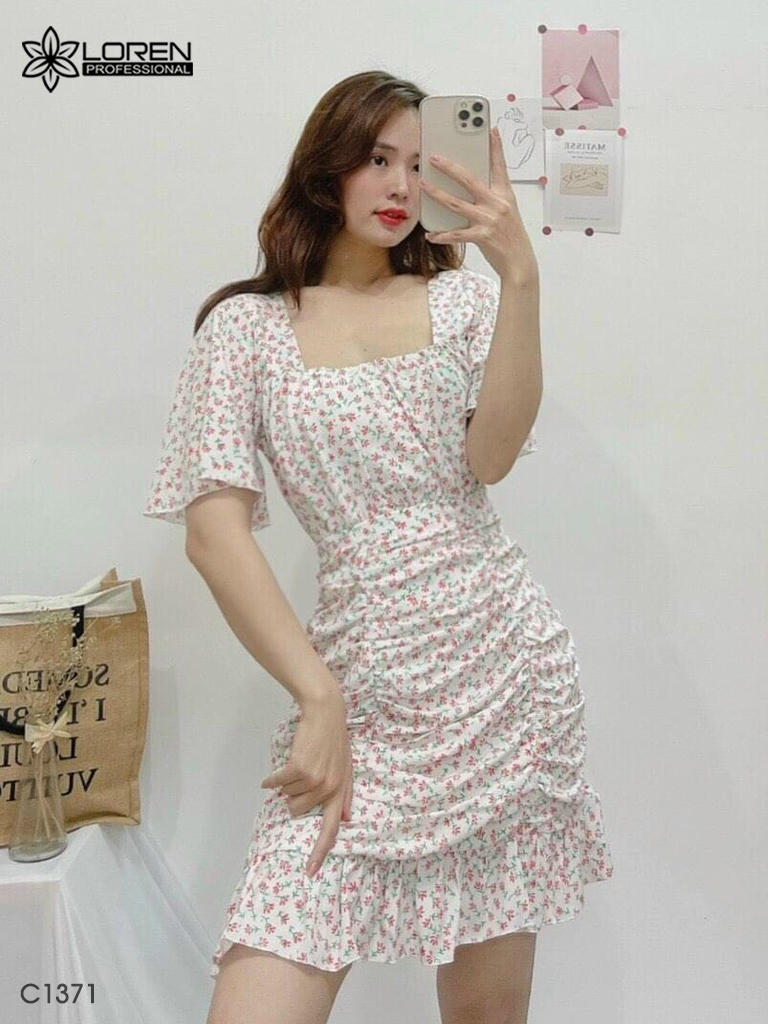 Đầm hoa nhí hồng C1371