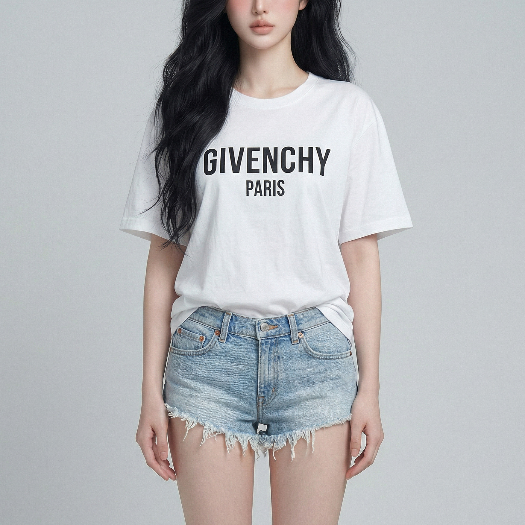 Áo thun nữ LOREN givenchy trắng A2049