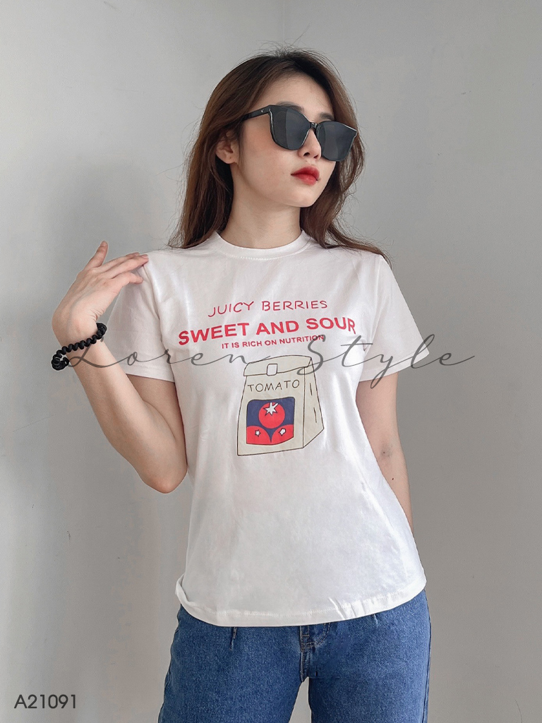 Áo thun nữ LOREN Regular Tomato A21091