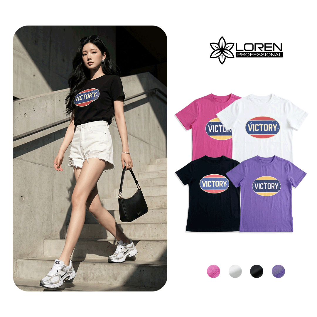 Áo thun nữ LOREN Regular Victory A21093