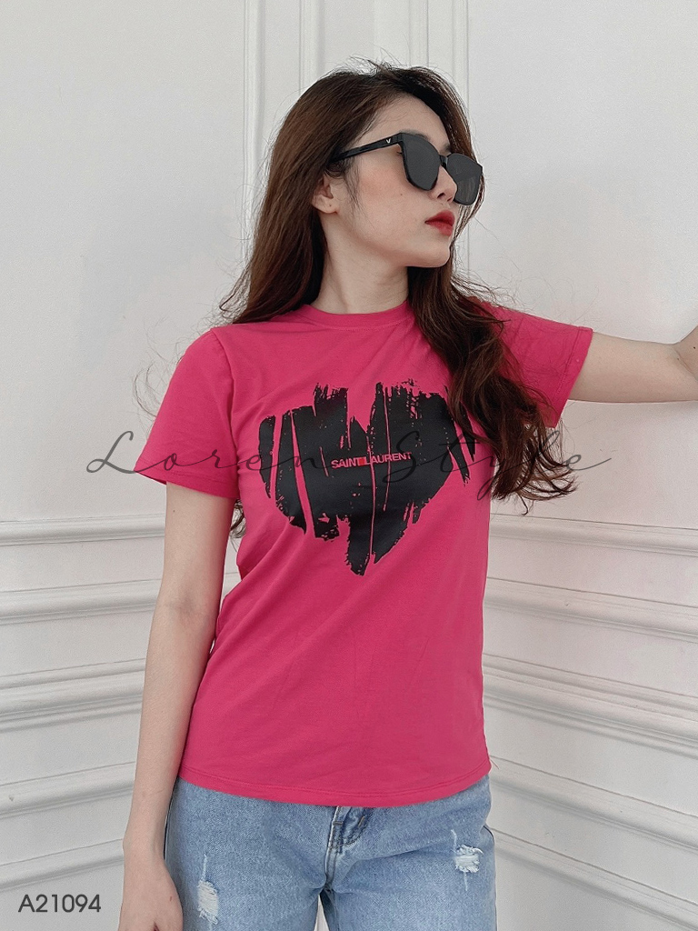 Áo thun nữ LOREN Regular heart A21094