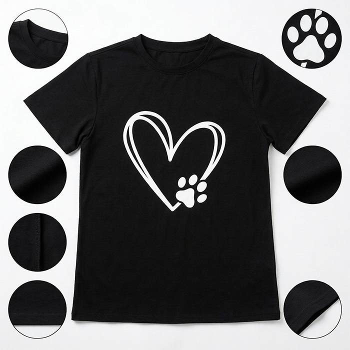 Áo thun nữ LOREN Regular tim A21096