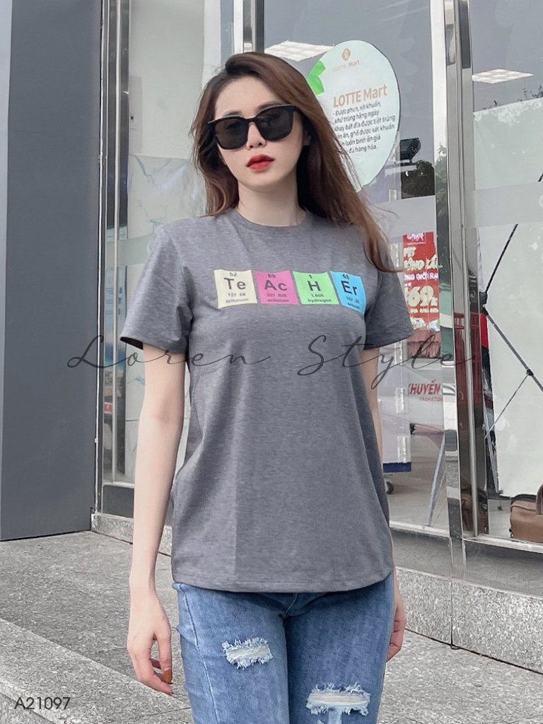 Áo thun nữ LOREN Regular hóa học A21097