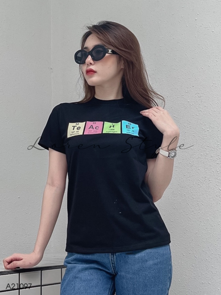 Áo thun nữ LOREN Regular hóa học A21097