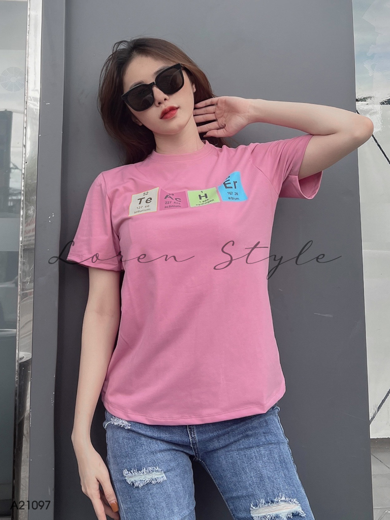 Áo thun nữ LOREN Regular hóa học A21097