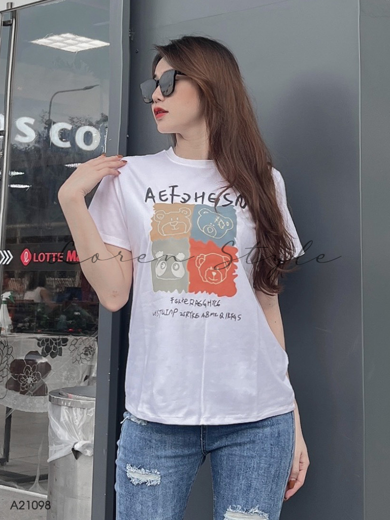 Áo thun nữ LOREN Regular bear A21098