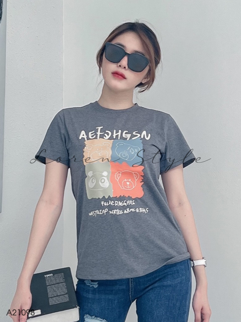 Áo thun nữ LOREN Regular bear A21098