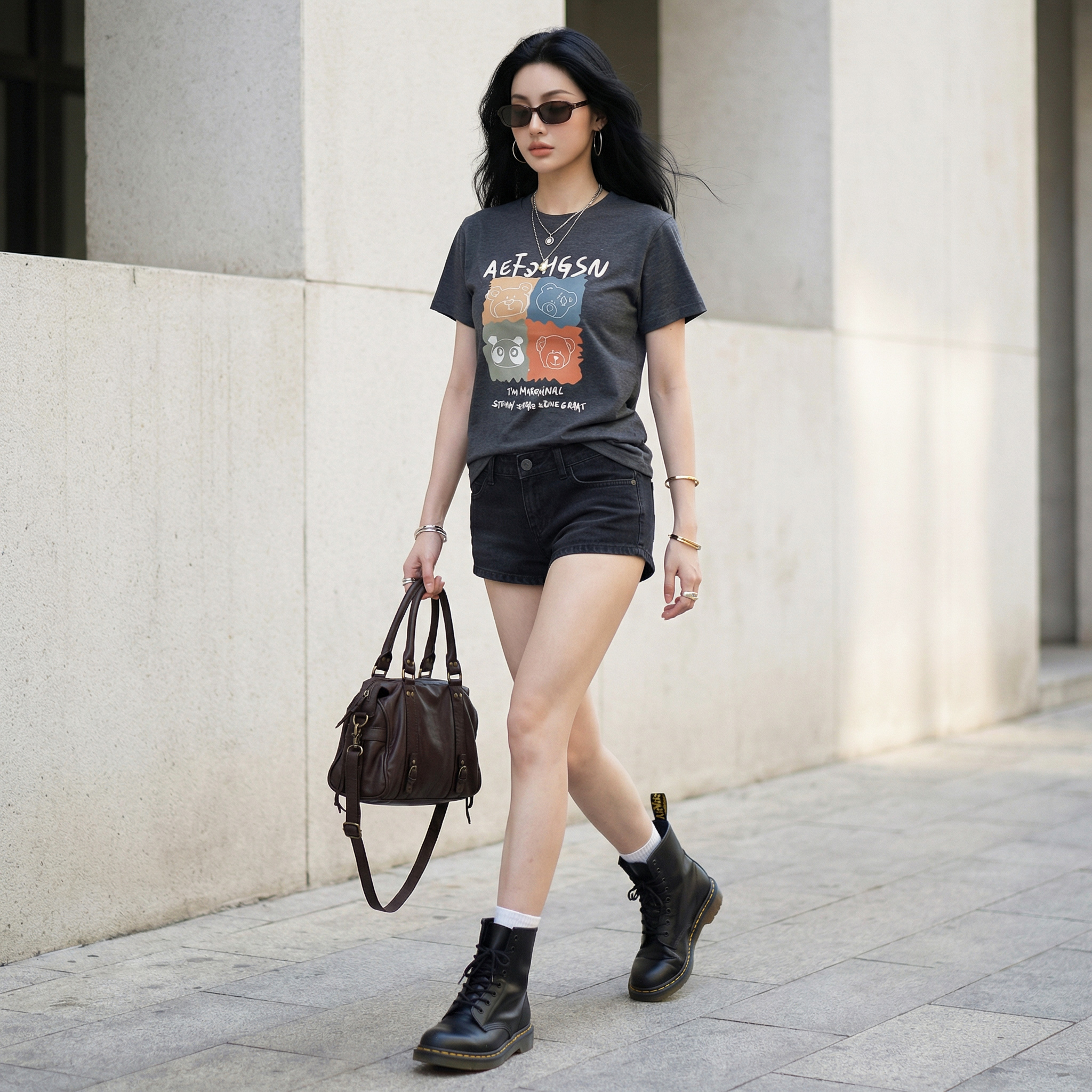 Áo thun nữ LOREN Regular bear A21098