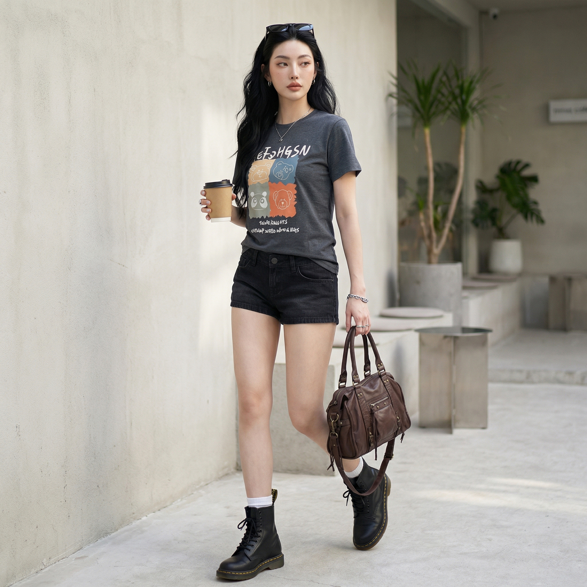 Áo thun nữ LOREN Regular bear A21098