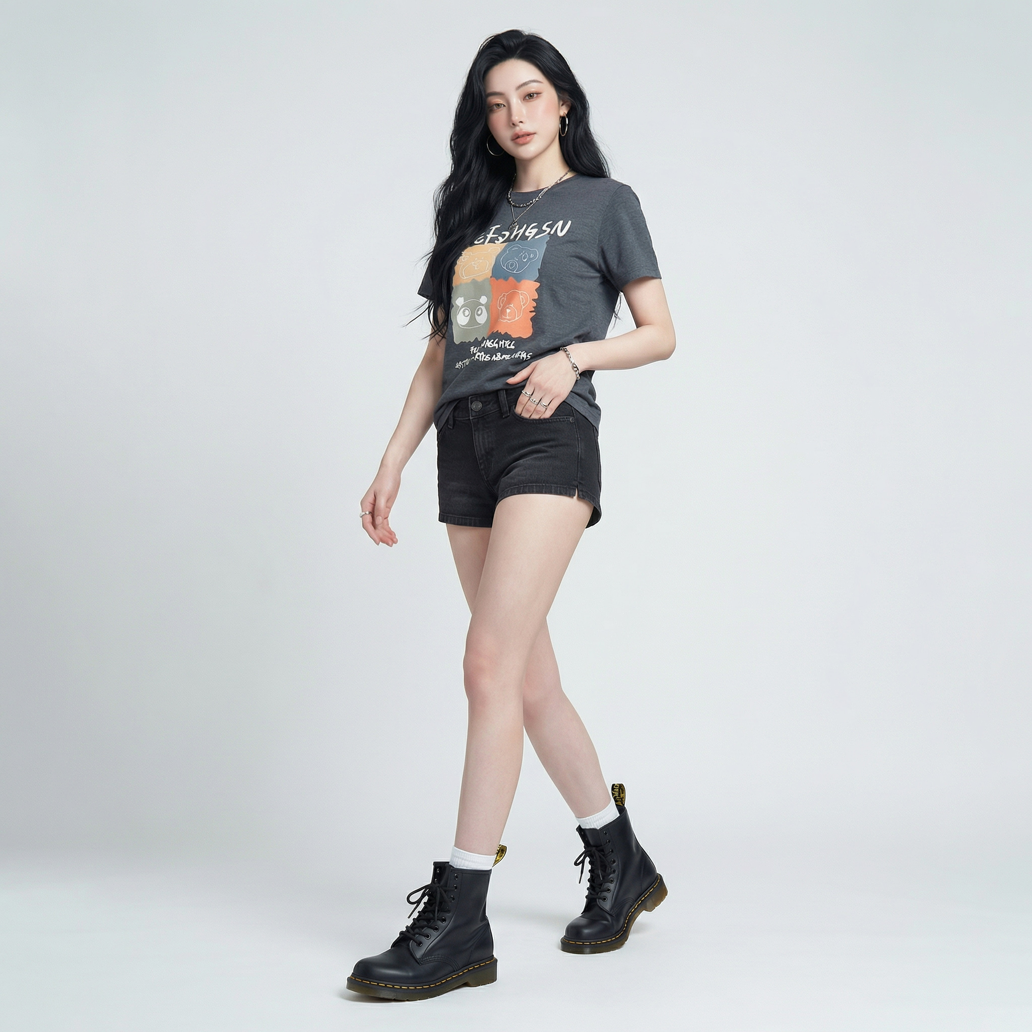 Áo thun nữ LOREN Regular bear A21098