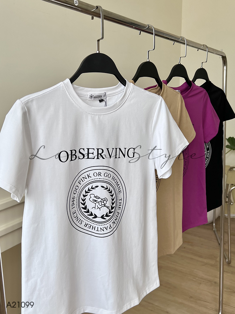 Áo thun nữ LOREN Regular observing A21099
