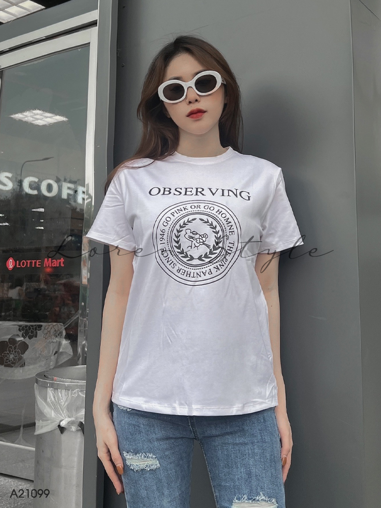 Áo thun nữ LOREN Regular observing A21099