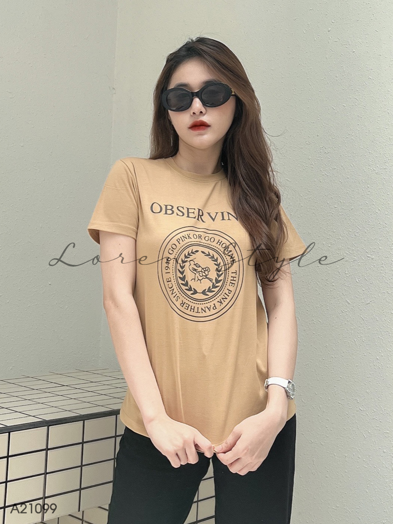 Áo thun nữ LOREN Regular observing A21099