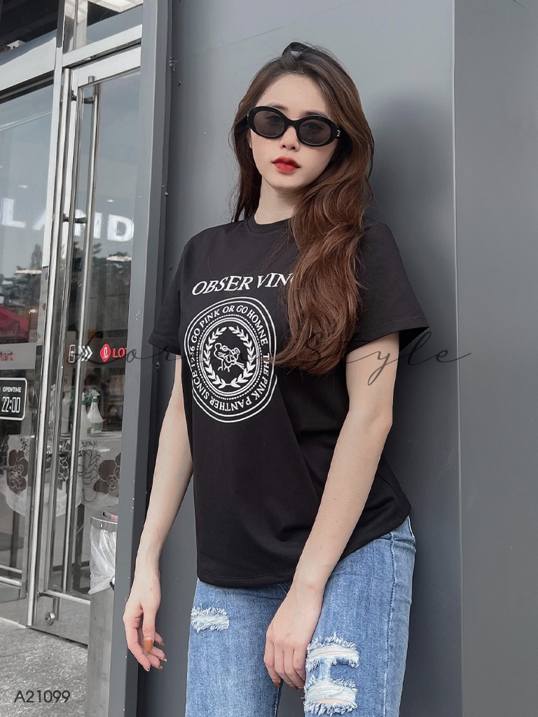 Áo thun nữ LOREN Regular observing A21099