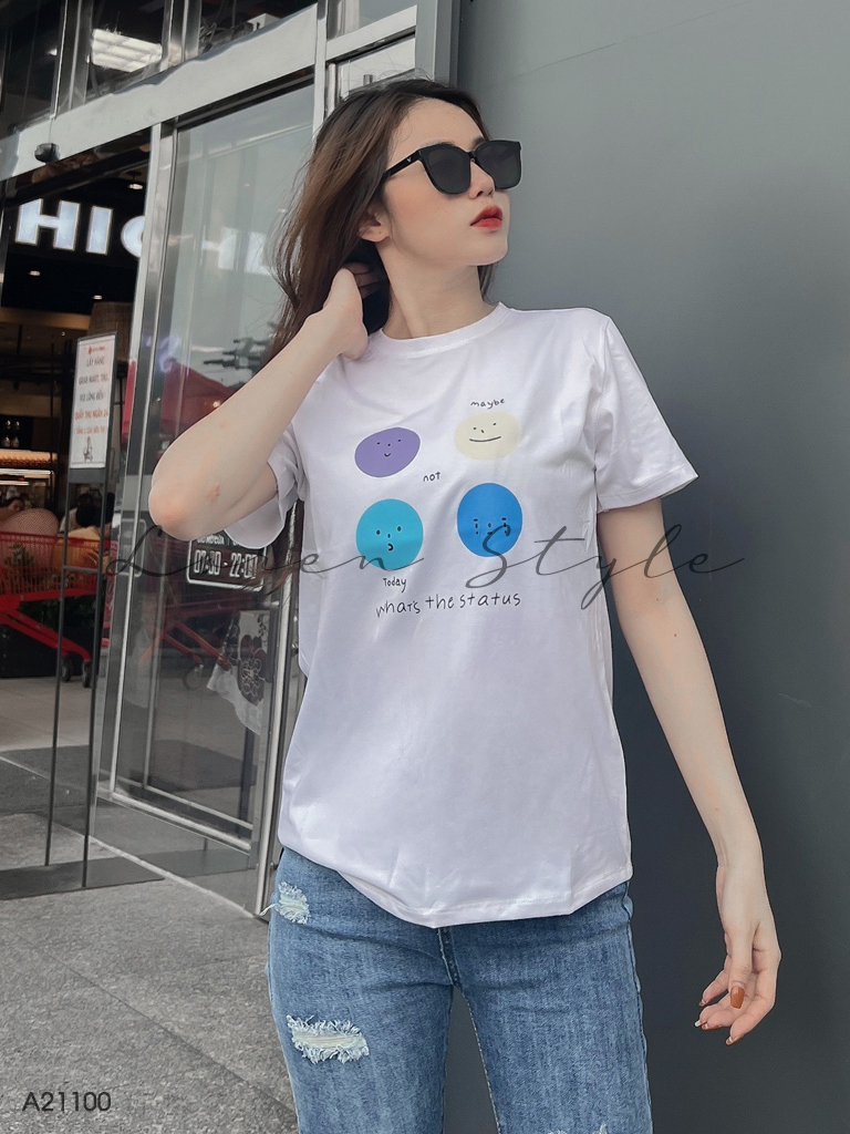 Áo thun nữ LOREN Regular status A21100