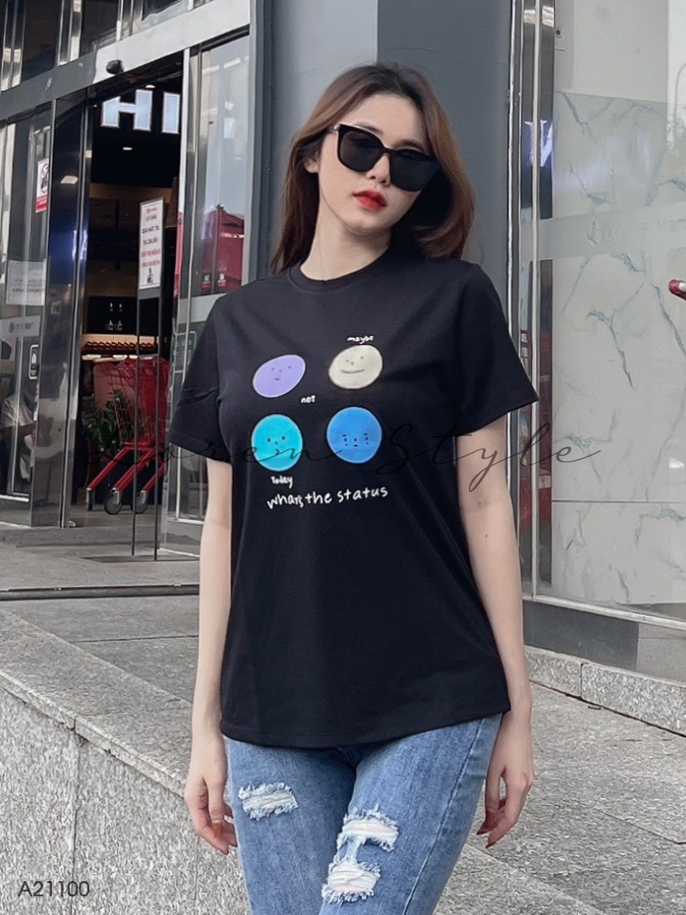 Áo thun nữ LOREN Regular status A21100