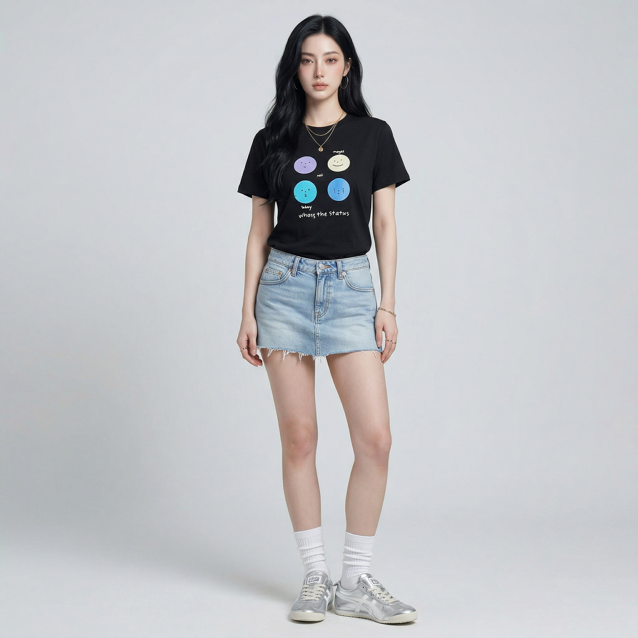 Áo thun nữ LOREN Regular status A21100