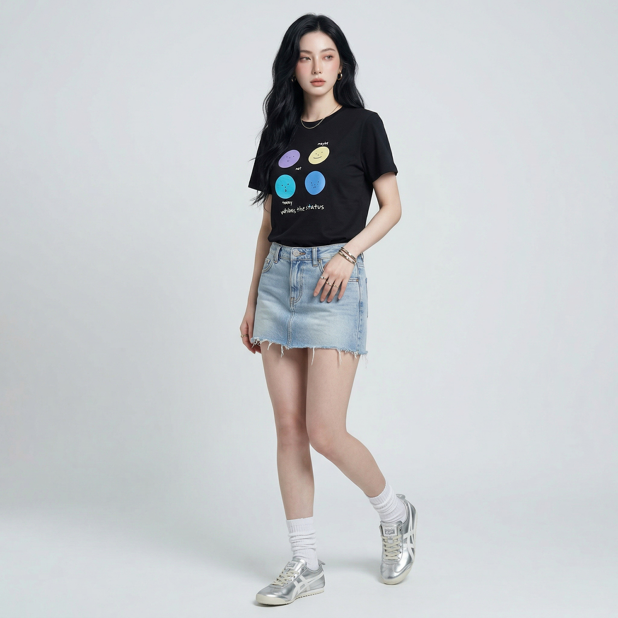 Áo thun nữ LOREN Regular status A21100